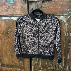 NWT Girls Adidas Leopard Track Jacket - M 10/12
